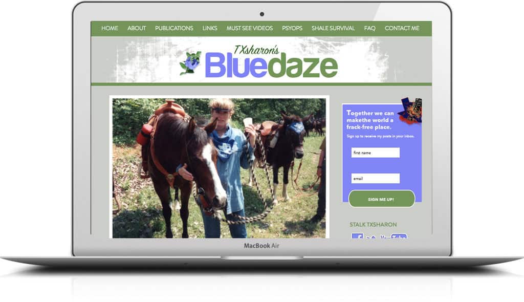 txsharon laptop displaying the home page of TxSharon