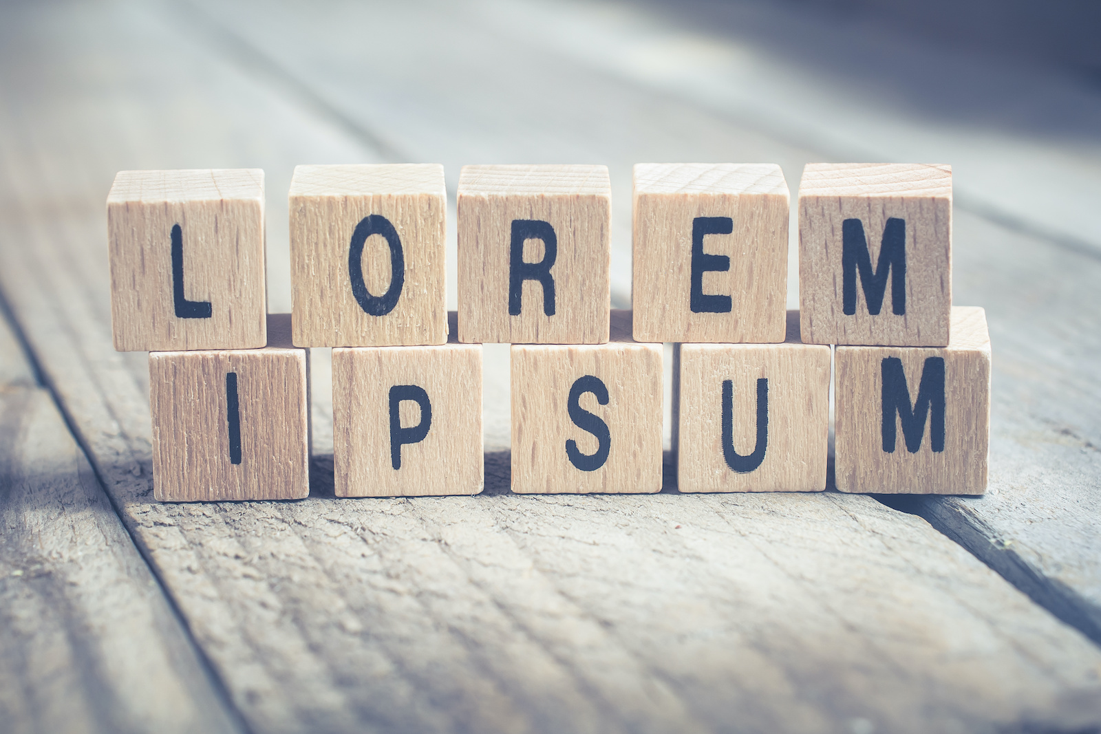 Макро слово. Words written in Wooden Blocks. Word lorem ?. Lorem picsum.