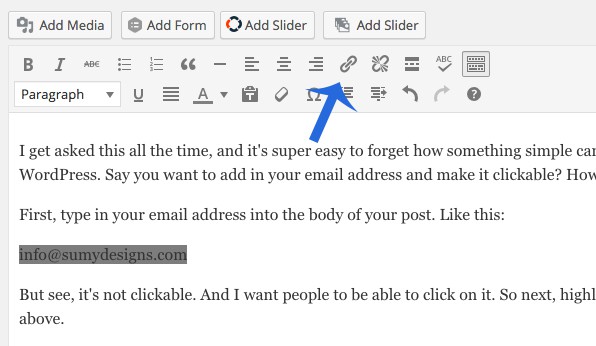 how do i add a clickable email address to a wordpress page how to do a bi form