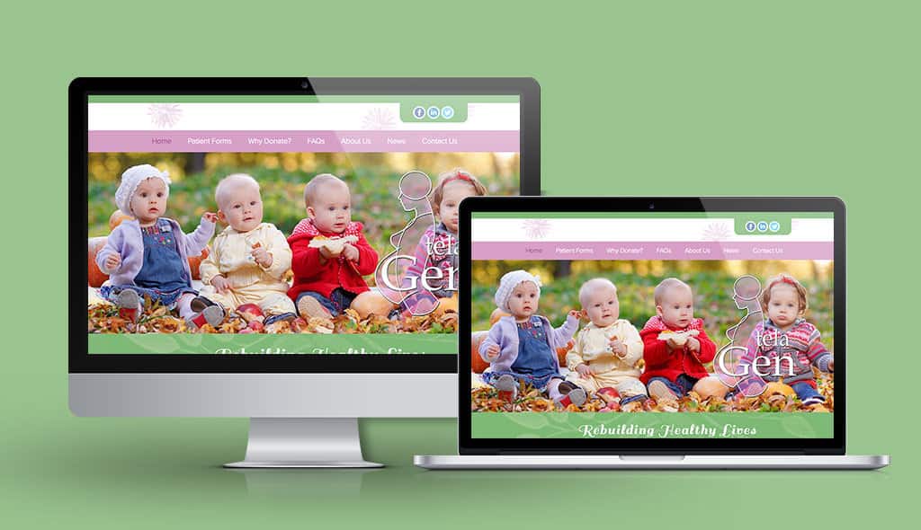 telegen-portfolio desktop & laptop displaying the homepage of Telagen