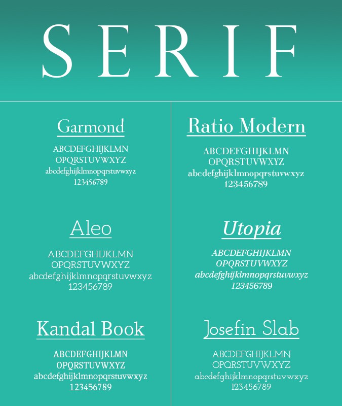 My favorite Serif fonts