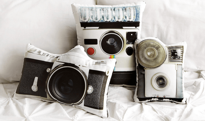 vintage camera pillows for design geeks image