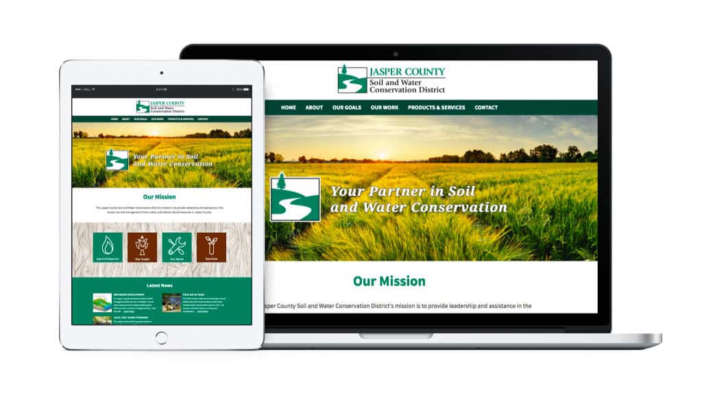 jasper iPad & laptop displaying the home page of Jasper County