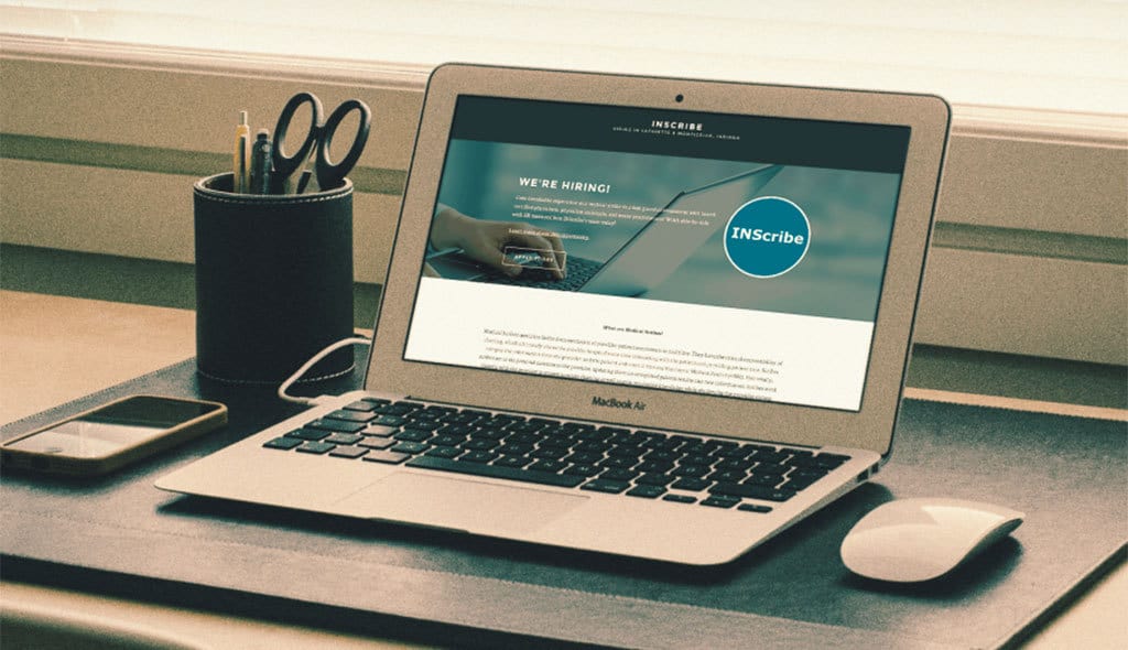 inscribe laptop displaying the home page of Inscribe