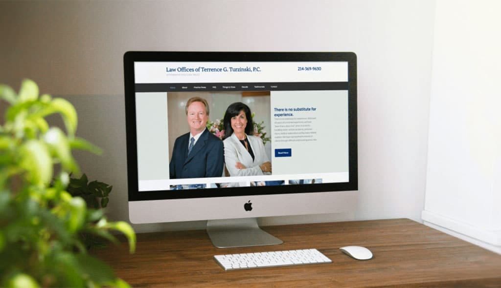 tgt desktop displaying the home page of TGT Law Firm