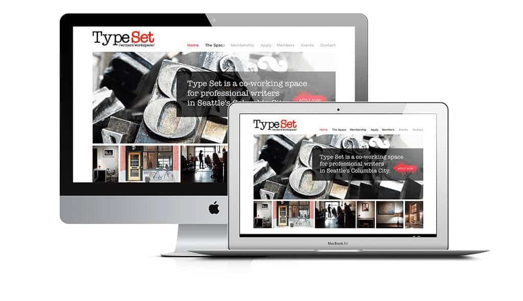typset desktop & laptop displaying the home page of Typeset