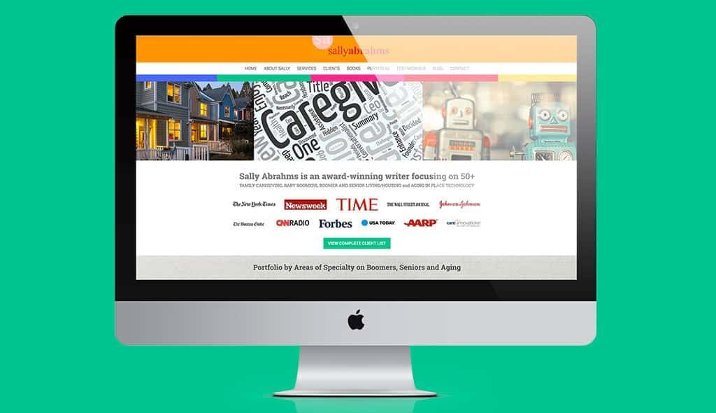 sally desktop displaying the home page of Sally Abrahms