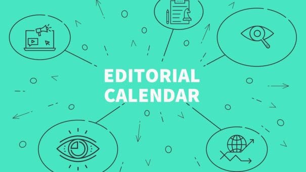 Conceptual business illustration with the words editorial calendar