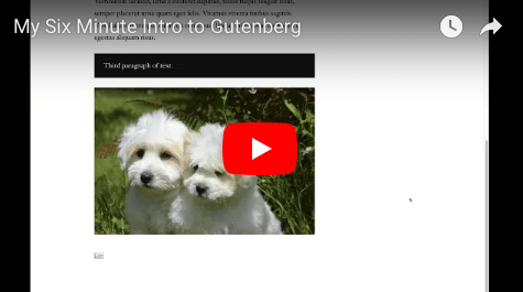 Gutenberg Tutorial Video