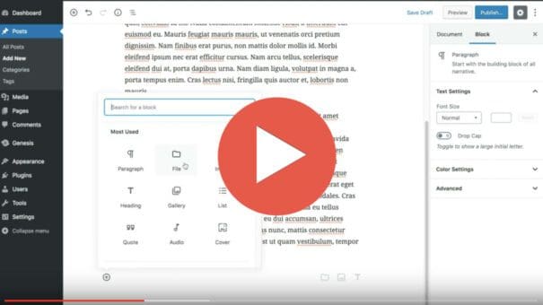 Add a PDF to your post or page in Gutenberg