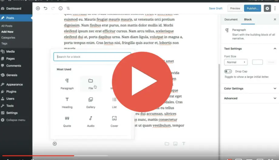 Add a PDF to your post or page in Gutenberg