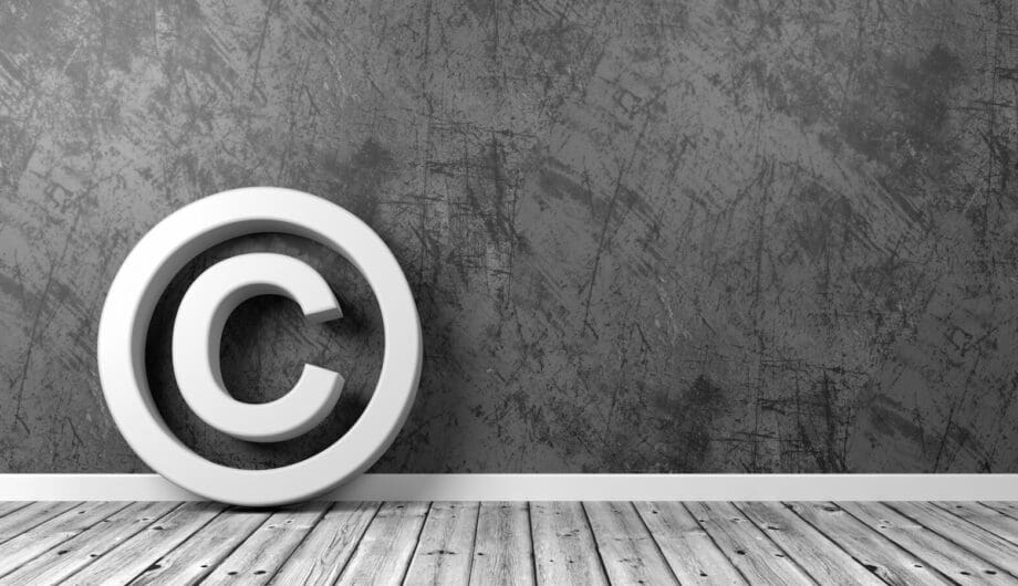 Copyright Symbol on Floor with Copy Space Copyright Symbol