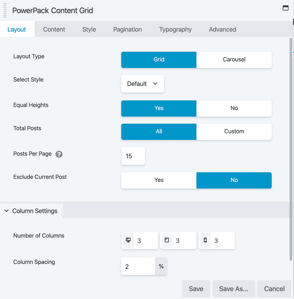 Power Pack Settings