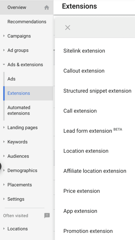 Google Ads Extensions