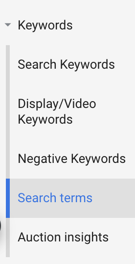 Google Ads Keywords