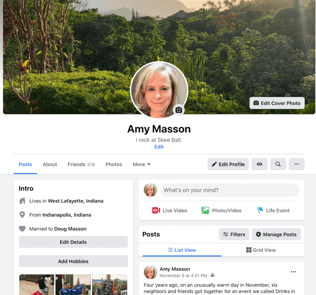 Facebook profile