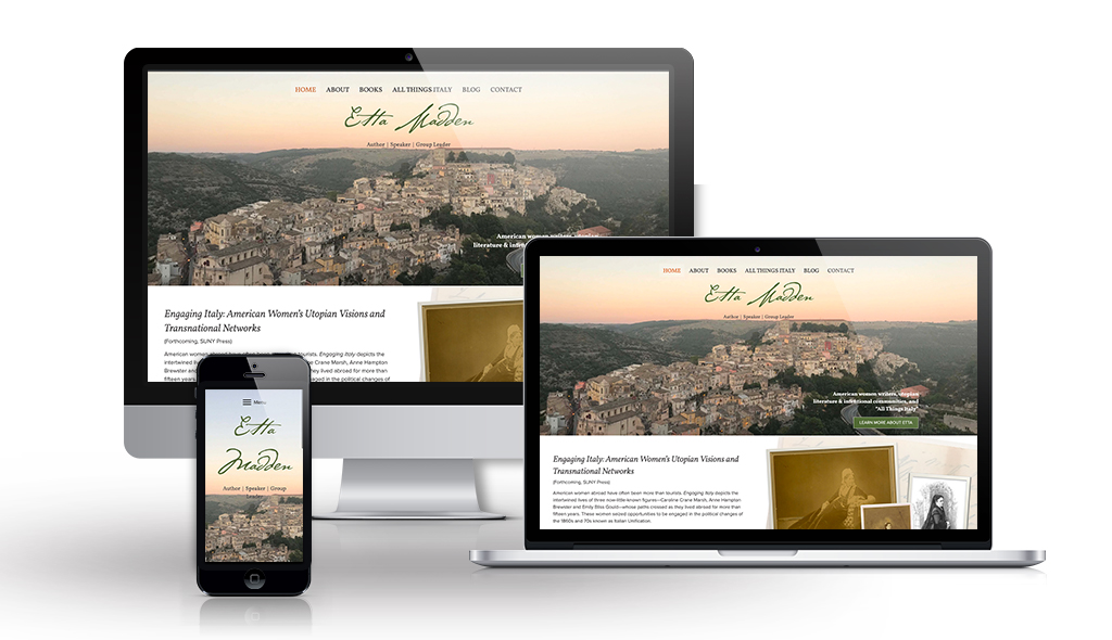 etta-madden-portfolio-image desktop, laptop, & cell phone displaying the homepage of Etta Madden