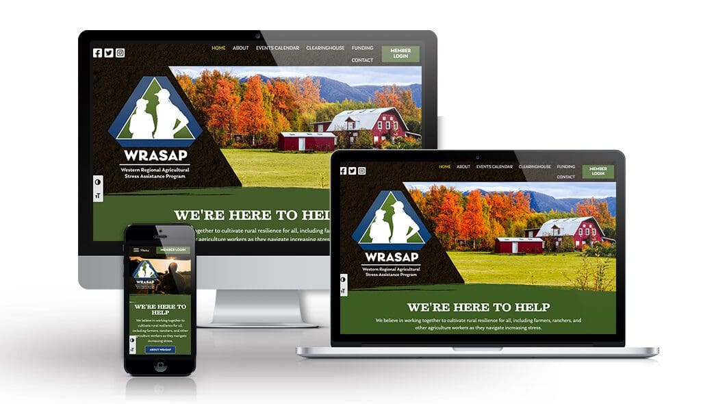 desktop, laptop, & cell phone displaying the homepage of WRSAP