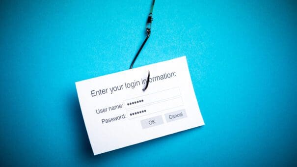 Concept of hacking or phishing a login and password with malware program