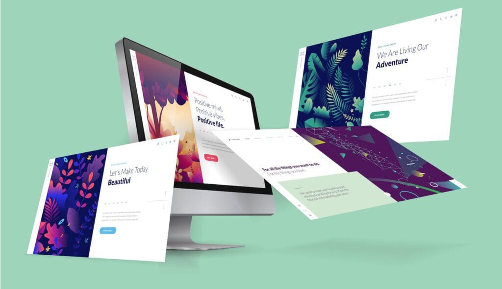 Template computer displaying web design service