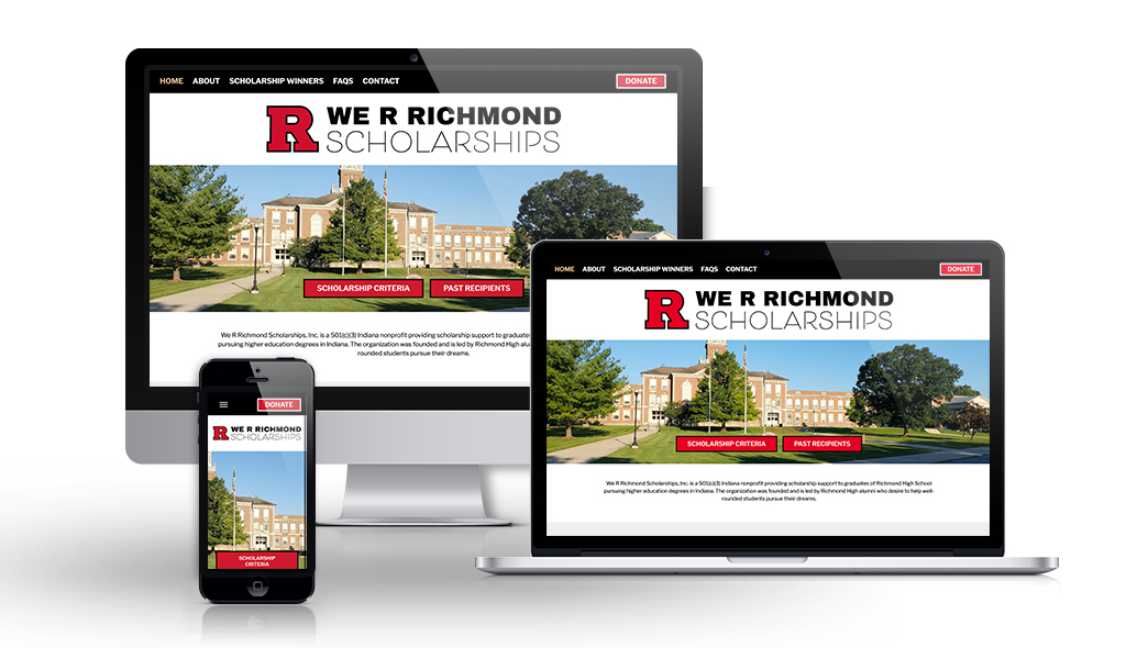 desktop, laptop, & cell phone displaying the homepage of We Are Richmond