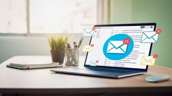 email marketing newsletter | laptop with mail icons