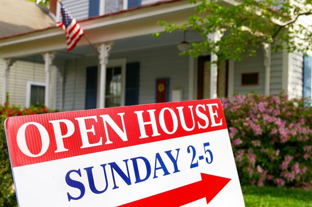 Open House Sign on House before optimize real estate website