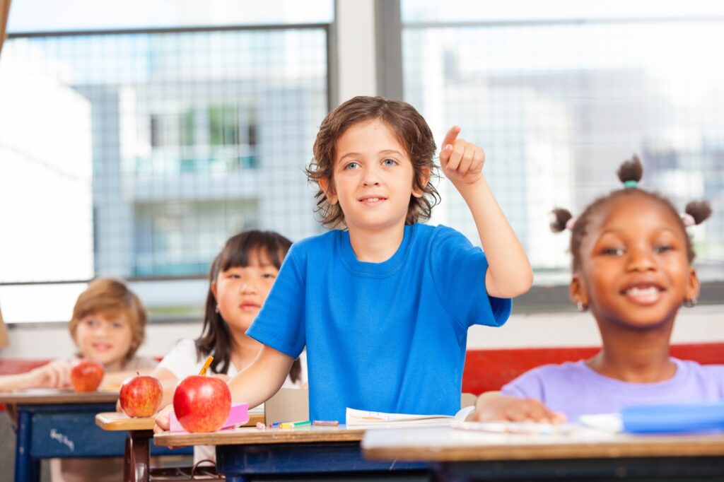 Elementary classroom at work.