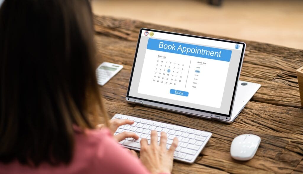 Booking Meeting Calendar Appointment Booking Meeting Calendar Appointment On Laptop Using Online Booking For Wordpress
