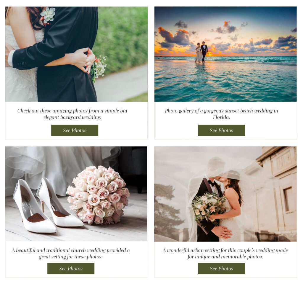 Photography Website Example with event galleries