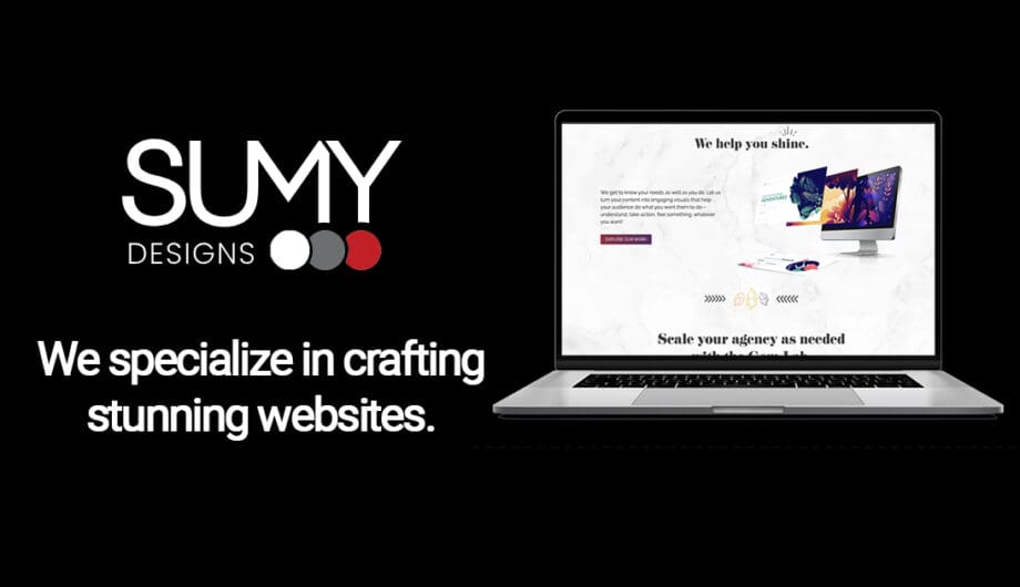 socialcard - web design services Sumy web design services logo with laptop image.