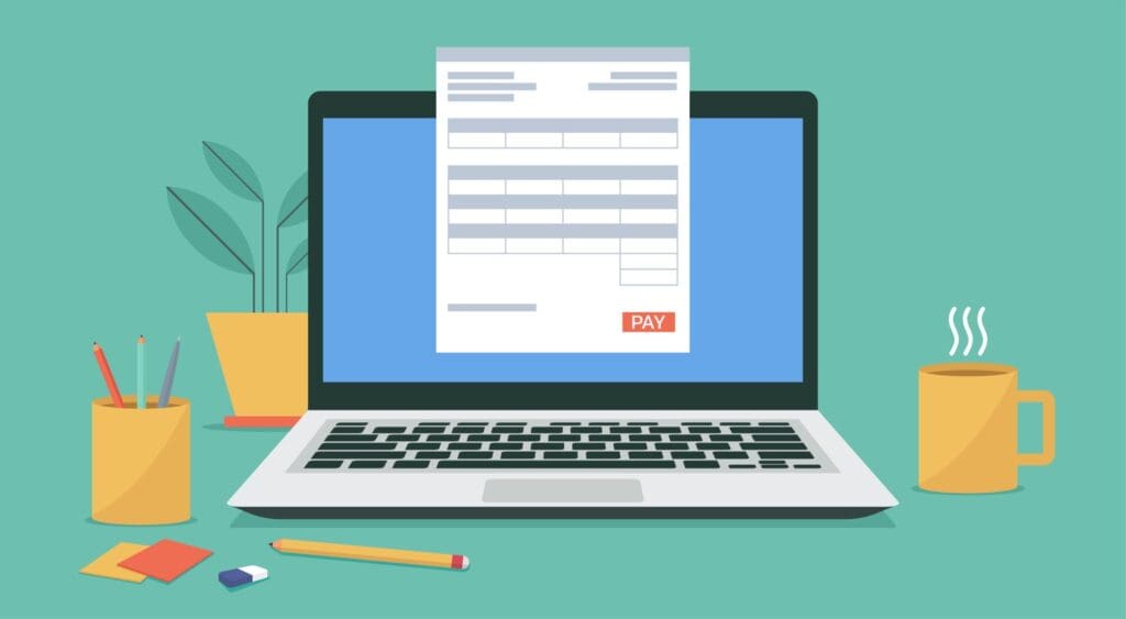 Illustration of online payment form