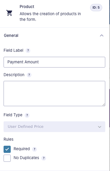 Sample product field