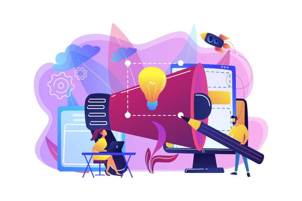 Illustration representing rebranding
