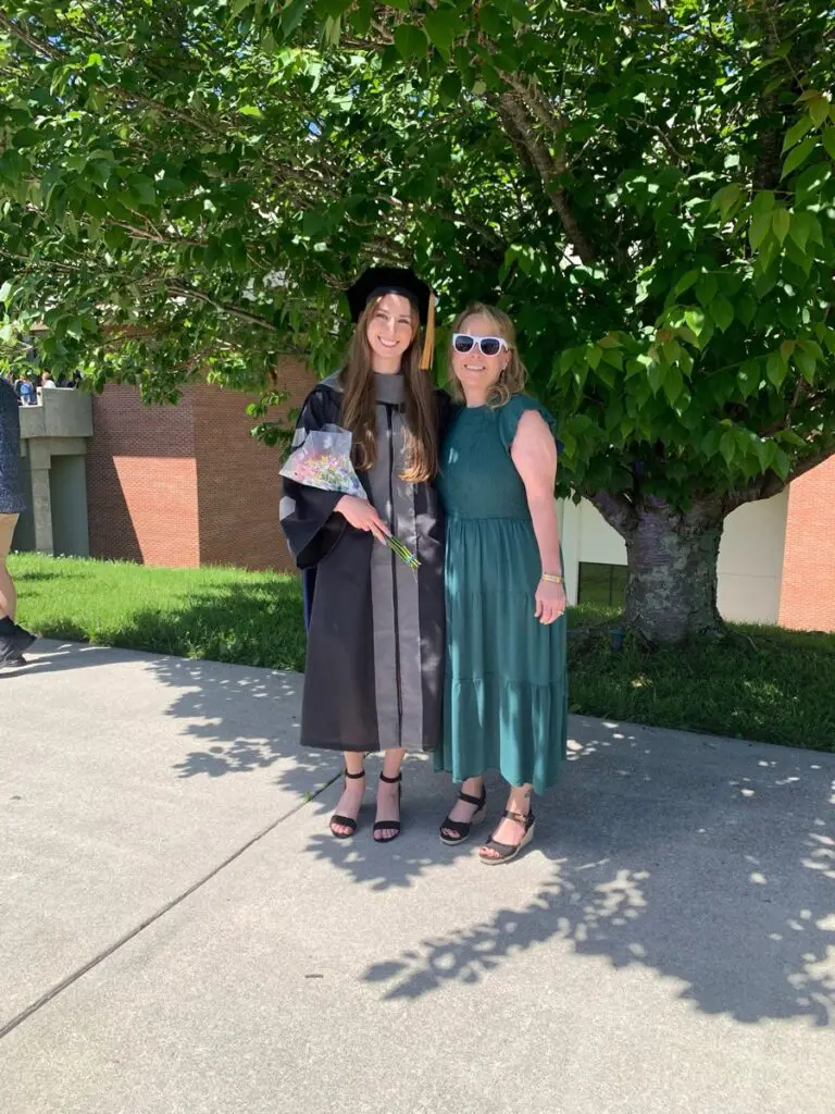 Graduation photo of Amy and her niece: Veterinary Web Design