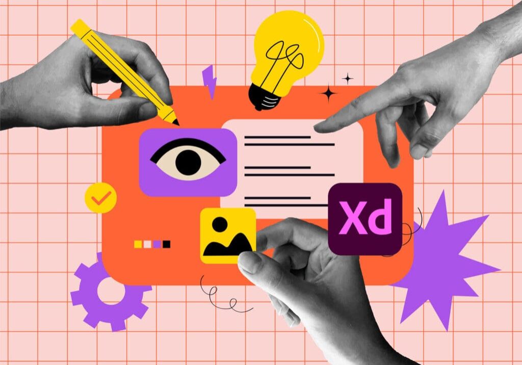 adobe-xd-to-wordpress Cartoon representing designing a website | adobe xd to wordpress