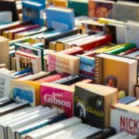 Full Frame Shot Of Books sold after learning how to sell books online