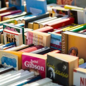 Full Frame Shot Of Books sold after learning how to sell books online