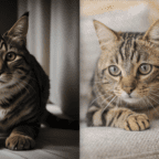 AI cat photo and real cat photo