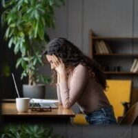 Frustrated writer trying to create website content looking for copywriting advice