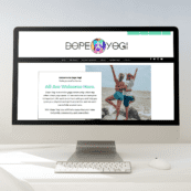desktop displaying the homepage of Dope Yogi