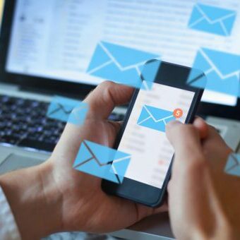 email marketing concept, person reading e-mail on smartphone, receive new message email marketing concept, person reading e-mail on smartphone, receive new message