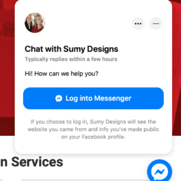 Example of what it looks like when you add facebook messenger on website