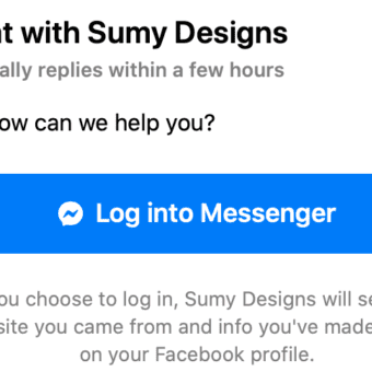 Example of what it looks like when you add facebook messenger on website