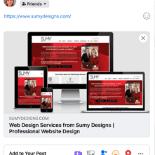desktop, laptop, & cell phone displaying the homepage of Sumy Designs