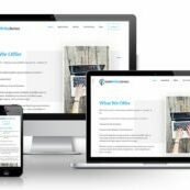 desktop, laptop, & cell phone displaying the homepage of Gemini Writing Services