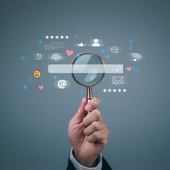 SEO Tips - get your website found on google faster searcher with magnifying class on a search page trying to find out how to get your website found on google faster and other SEO Tips