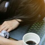 Frustrated business owner working at getting content on their website.