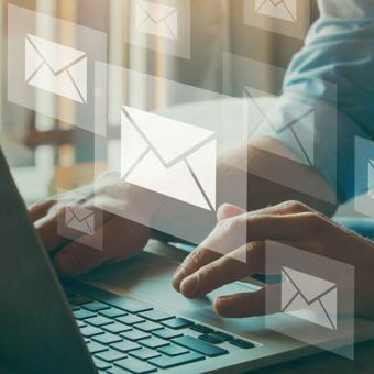 email marketing concept, company sending many e-mails or digital Sending newsletter