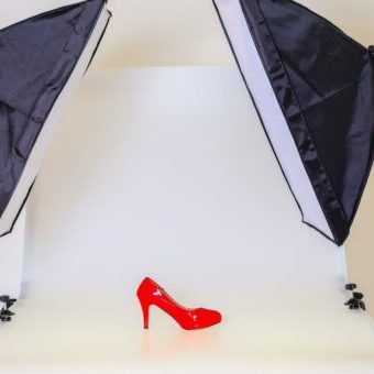 Photo table for product photography in a studio Lighting a product